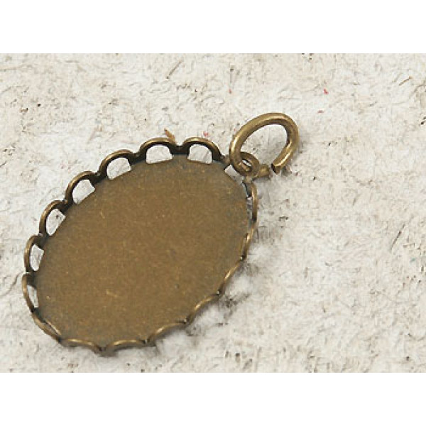 SECONDS 18x13mm Filigree edge bezel setting, ant. bronze