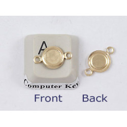 5mm Cabochon bezel setting, round, brass, 2 loops