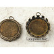 CLEARANCE: 19mm round Crown edge setting, ant. bronze