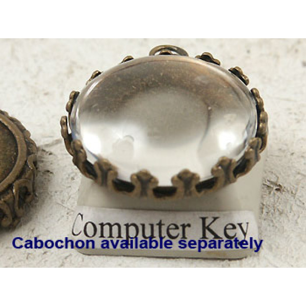 CLEARANCE: 19mm round Crown edge setting, ant. bronze