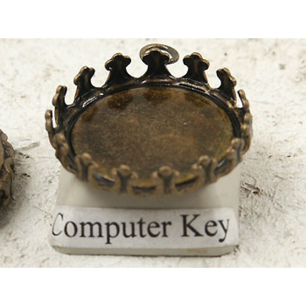 CLEARANCE: 19mm round Crown edge setting, ant. bronze