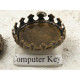 CLEARANCE: 19mm round Crown edge setting, ant. bronze