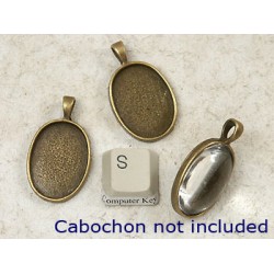 25x18mm Oval pendant setting bezel frame, ant bronze