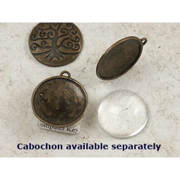 22mm bezel setting with tree, antiqued bronze