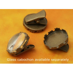 20mm Crown edge setting with alligator clip, ant. bronze