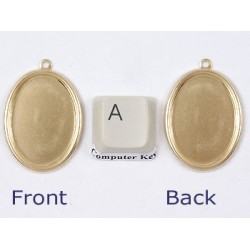 25x18mm Bezel setting,  oval, brass, 1 Loop