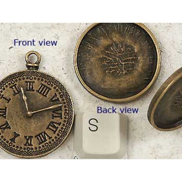 26mm The Clock pendant bezel setting, ant. bronze