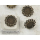 BULK PACK 100, 8mm Bronze double Flower Pad bezel, charm size