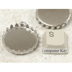 SECONDS: 25mm round bezel setting, Crown edge, platinum colour, pack of 20