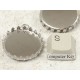 25mm round bezel setting, Crown edge, platinum colour