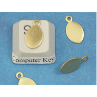 13x7mm Oval raw brass Tag, each