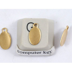 9x5mm Oval raw brass Tag, each