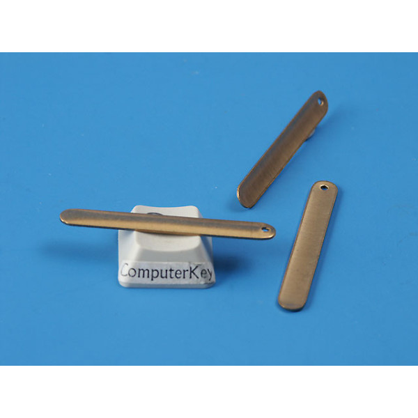 41x5.4mm oblong raw brass pendant with one hole