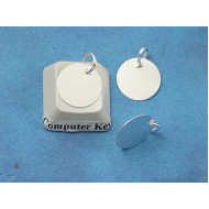 SECONDS 12mm Flat Brass Base with one hole, including jump-ring, NF silver colour, each