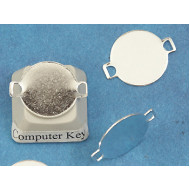 14mm Two Square Loop connector, silver plate