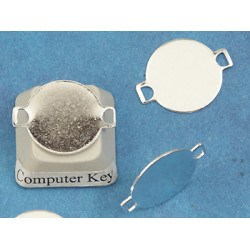 14mm Two Square Loop connector, silver plate