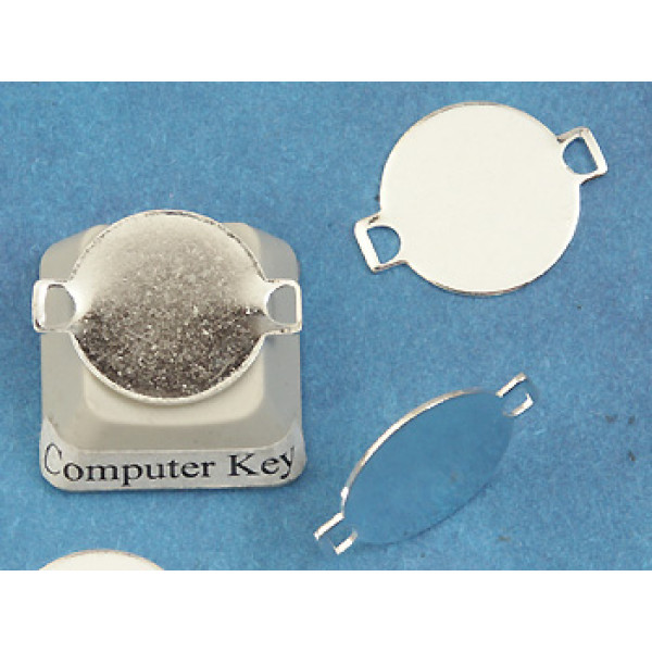 14mm Two Square Loop connector, silver plate