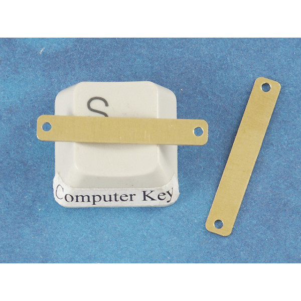 25x5mm oblong lightweight brass bar connector with 2 holes, each