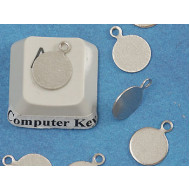 BULK PACK 50 x 8mm small round disc, nickel colour, one loop, bag of 50