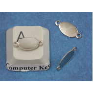 8x5mm oval disc, nickel colour, two loops