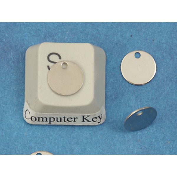 8mm round disc, nickel colour, one hole, per 10