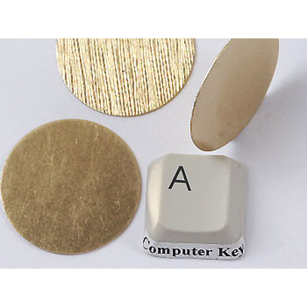 25mm Plain flat Brass Stamping, one side scored
