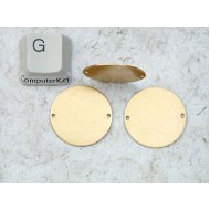 18mm round disc, Brass, two holes