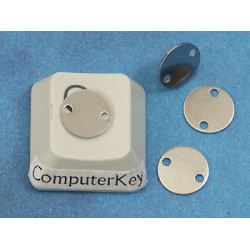 8mm round disc, nickel colour, two holes, per 10
