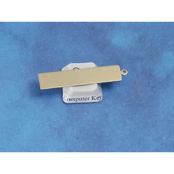 38x8.25mm oblong raw brass pendant with one loop
