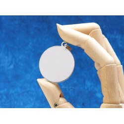 43mm round disc, Stainless Steel, with bail