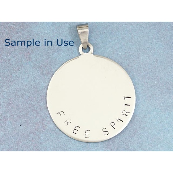 43mm round disc, Stainless Steel, with bail