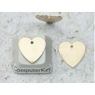 12mm Brass Heart Base, one hole centered, bag of 10