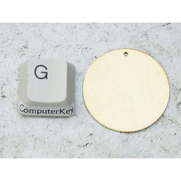 28mm round disc, Brass, one hole
