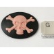 40x30mm Black with Pink Skull and Crossbones portrait cameo