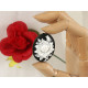 40x30mm Black with White Rose portrait cameo