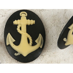 40x30mm Black with Ivory Anchor portrait cameo, budget