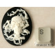 40x30mm Black with White Ninja Dragon Skull portrait cameo