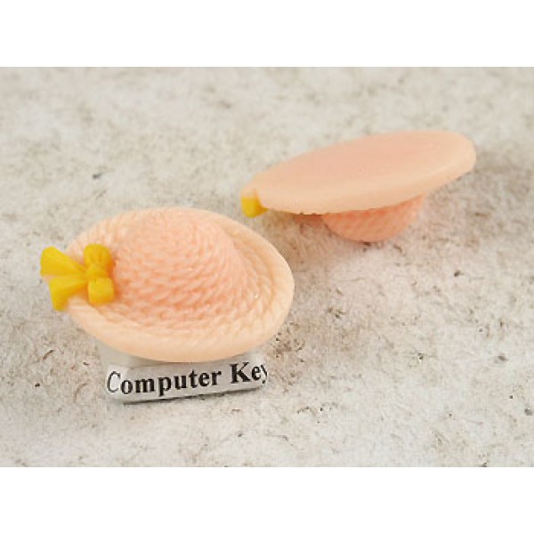 26x29mm Resin Cabochon, Hat, Apricot