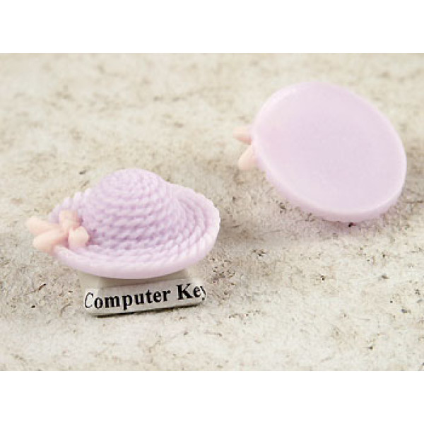 26x29mm Resin Cabochon, Hat, Lavender