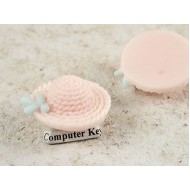 26x29mm Resin Cabochon, Hat, Pink