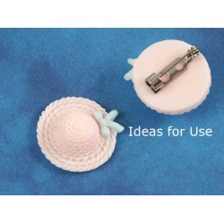 26x29mm Resin Cabochon, Hat, Pink