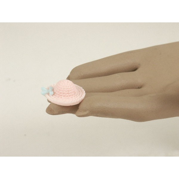26x29mm Resin Cabochon, Hat, Pink