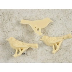 Resin Cabochon, Bird, 42mm, Ivory