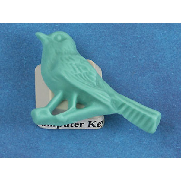 Resin Cabochon, Bird, 42mm, Teal Green
