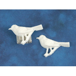 Resin Cabochon, Bird, 42mm, White