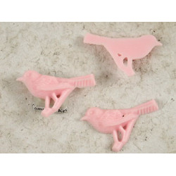 Resin Cabochon, Bird, 42mm, Pink