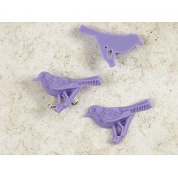 Resin Cabochon, Bird, 42mm, Purple