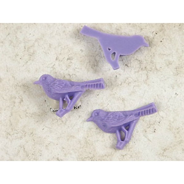 Resin Cabochon, Bird, 42mm, Purple