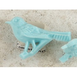 Resin Cabochon, Bird, 42mm, Light Blue