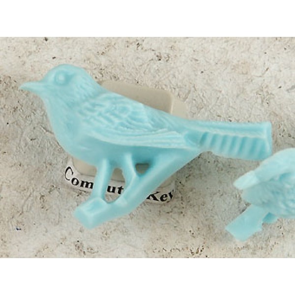 Resin Cabochon, Bird, 42mm, Light Blue